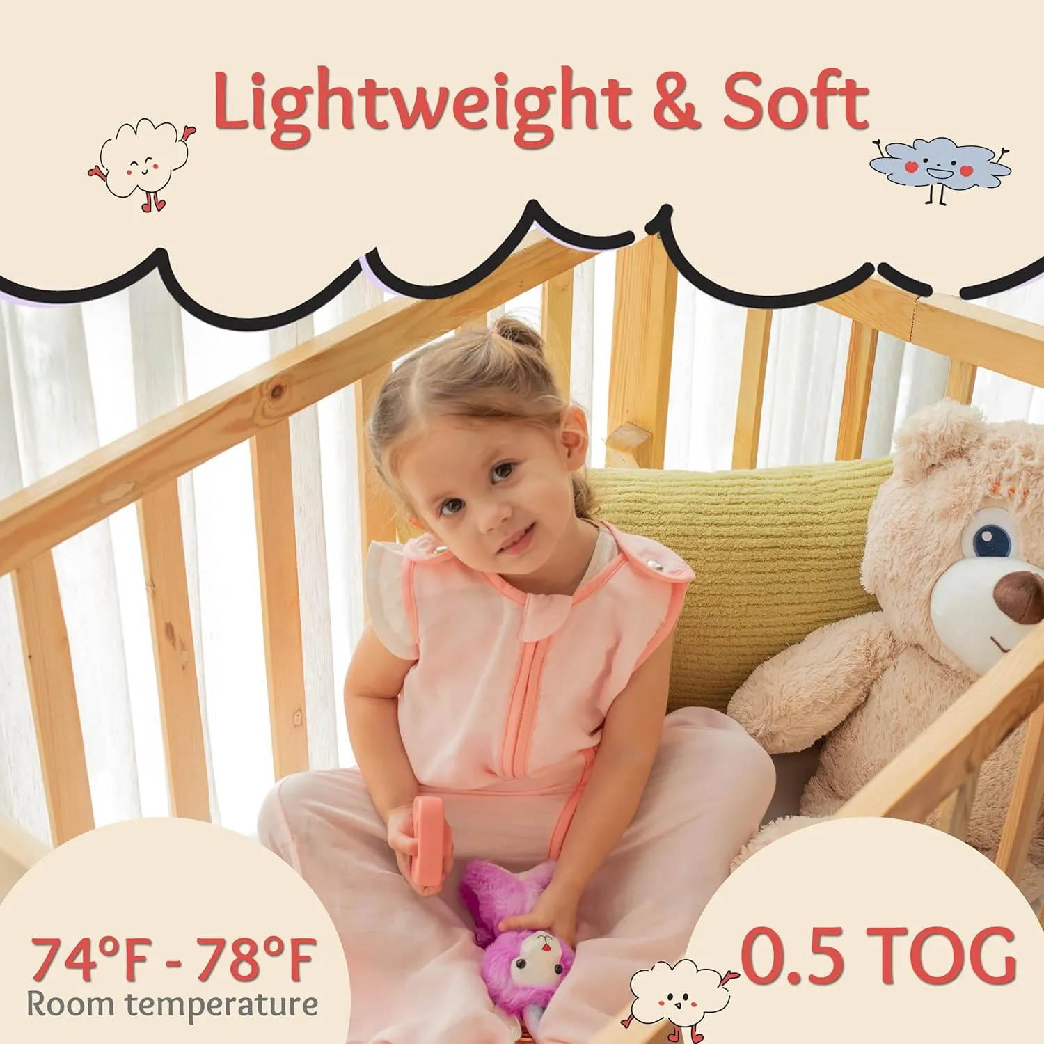 baby deedee Sleep Nest Air TOG 0.5 | 72% Viscose from Bamboo and 28% Cotton Sleep Sack Sleeping Bag - Baby Wearable Blanket