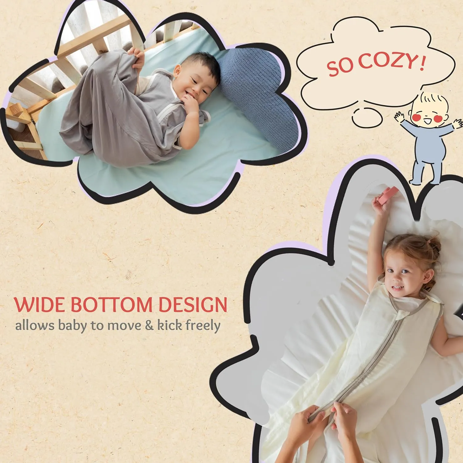 baby deedee Sleep Nest Air TOG 0.5 | 72% Viscose from Bamboo and 28% Cotton Sleep Sack Sleeping Bag - Baby Wearable Blanket
