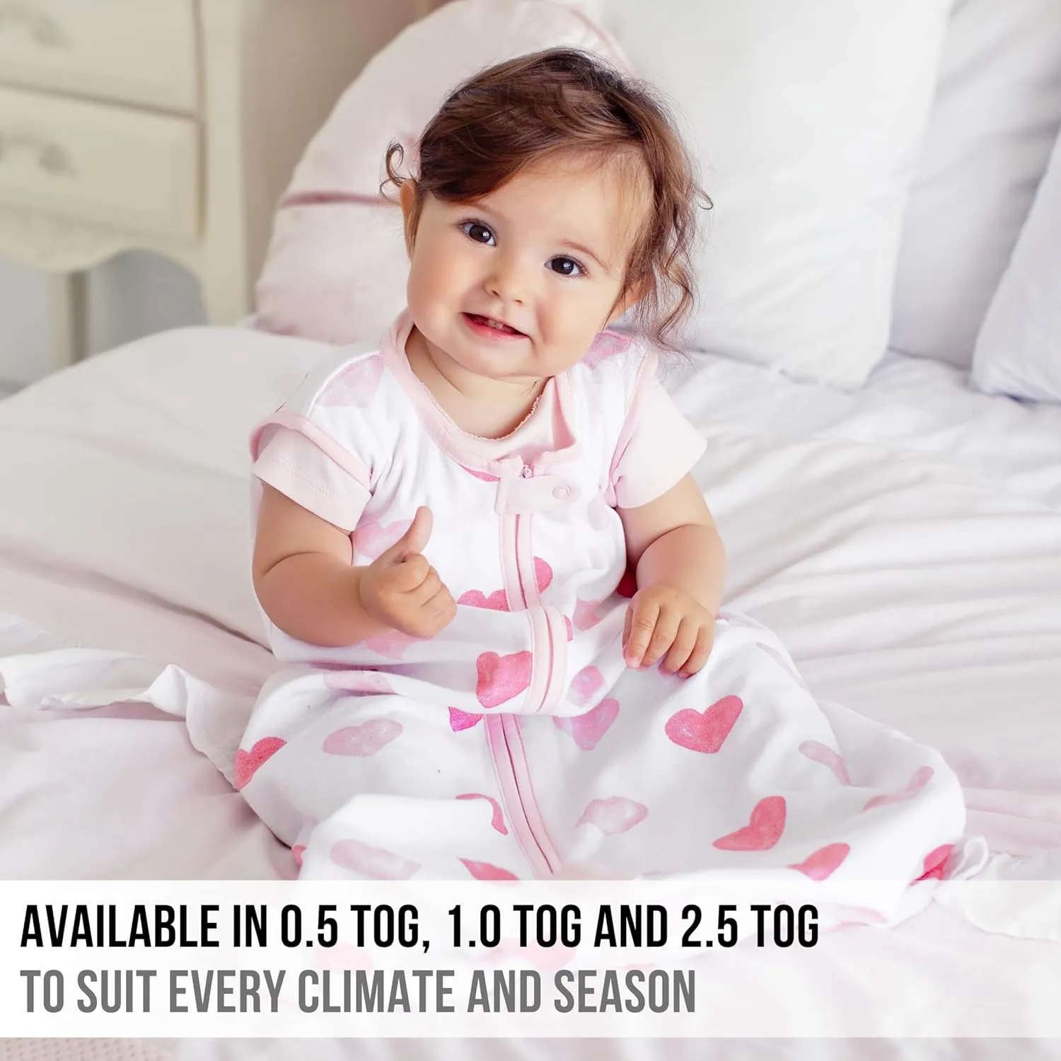 Baby Sleep Sack 1.0 TOG, Organic Cotton Baby Wearable Blanket with Two-Way Zipper, Swaddle Transition Baby Sleeping Bag, All-Season Sleep Sack for Newborn Infant Toddler Boy Girl