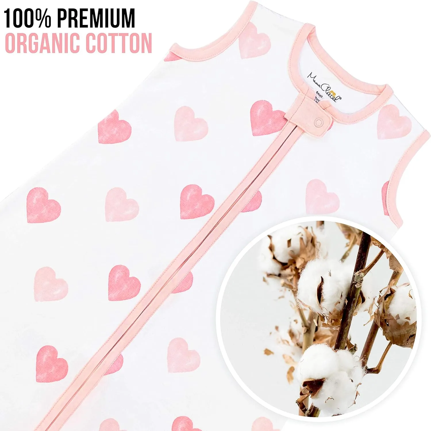 Baby Sleep Sack 1.0 TOG, Organic Cotton Baby Wearable Blanket with Two-Way Zipper, Swaddle Transition Baby Sleeping Bag, All-Season Sleep Sack for Newborn Infant Toddler Boy Girl