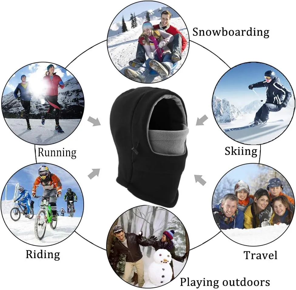 Balaclava Ski Mask 2 Pcs - Windproof Warmer Fleece Adjustable Winter Mask for Men Women