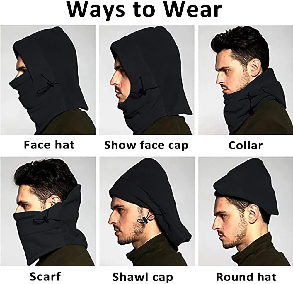 Balaclava Ski Mask 2 Pcs - Windproof Warmer Fleece Adjustable Winter Mask for Men Women