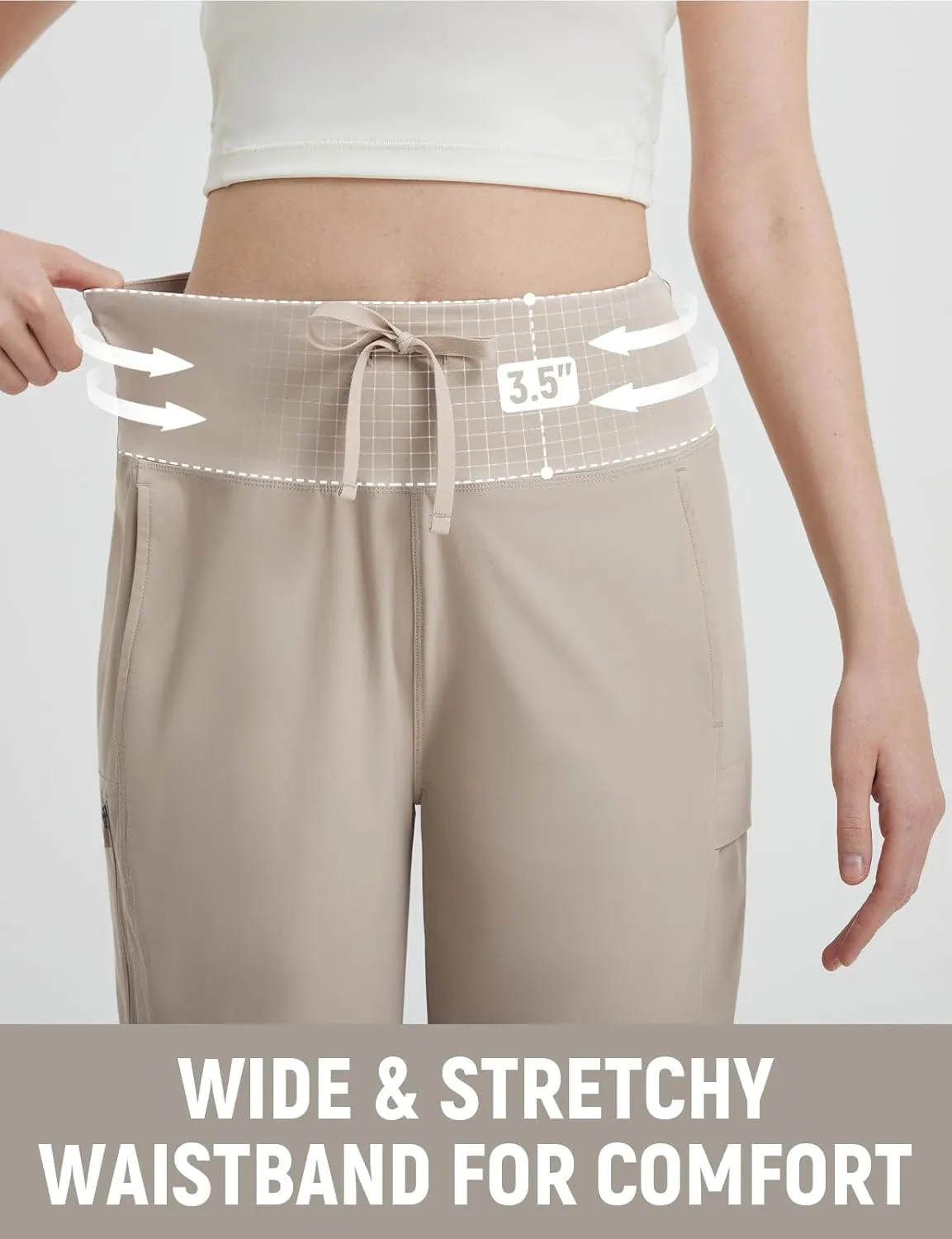 baleaf 15'' Long Shorts for Women Hiking Knee Length Quick Dry Cargo Capri Pants Bermuda Stretchy Lightweight