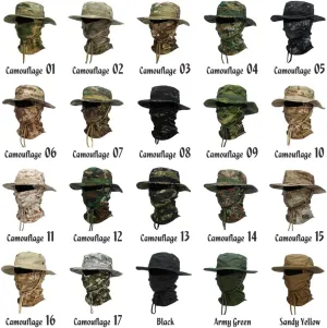 Baraclava Hat   Boonie Hat, Military Fan Hat Set, Sun Protection Wind Blocking, for Cycling Hiking Climbing Fishing