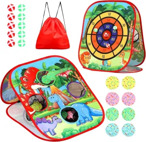 Bean Bag Toss Game for Kids/Double-Sided Foldable Cornhole Board/Backyard Beach Yard Outdoor Toys for Kids Ages 4-8/5-Second Setup/Party Supplies for Kids
