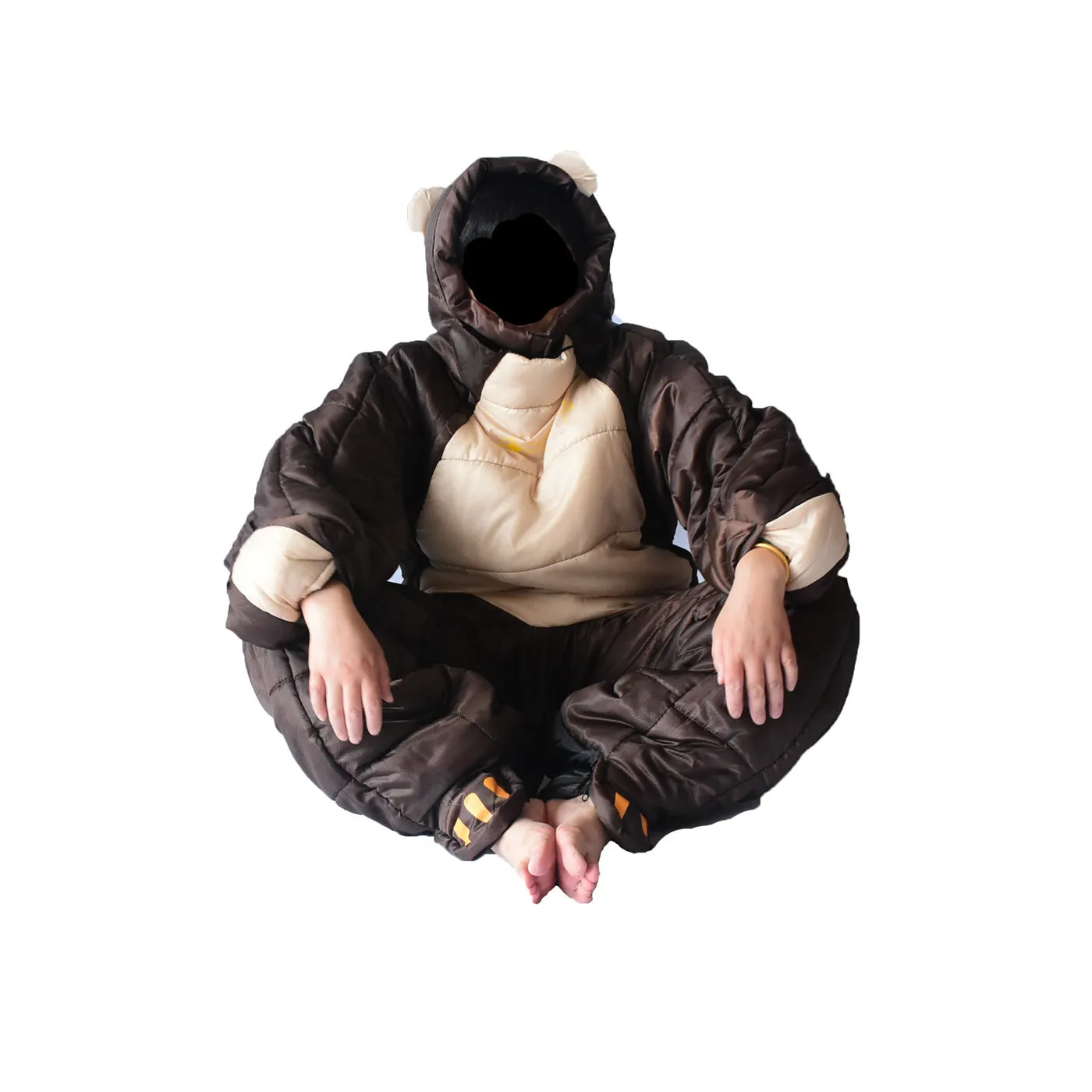 Bear Shaped Brown Kumano Human Body Mummy Sleeping Bag