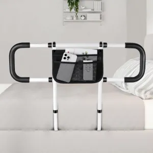 Bed Rails for Elderly Adults Safety - Extended Bed Assist Rail for Seniors - Adjustable Bed Side Rails Handle Support Bar Bed Guard Rail with Storage Bag & Fixing Strap, Fit King Queen Full Twin Bed