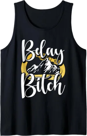 Belays and Mountain Peaks Adventure Enthusiast Rock Climbing Tank Top