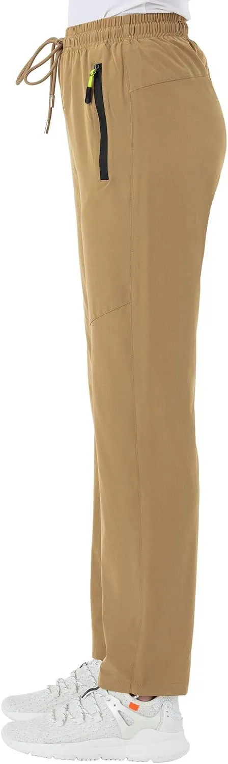 BGOWATU Women's Hiking Cargo Pants Quick Dry Lightweight Water Resistant Joggers Pants Zipper Pockets