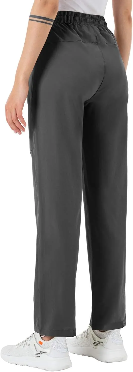 BGOWATU Women's Hiking Cargo Pants Quick Dry Lightweight Water Resistant Joggers Pants Zipper Pockets