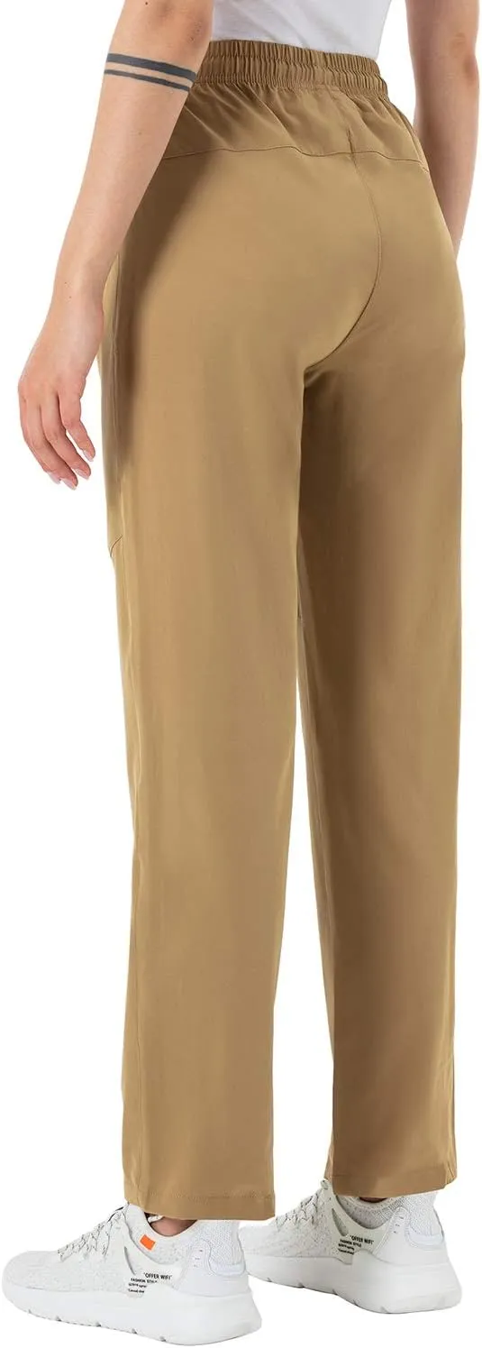 BGOWATU Women's Hiking Cargo Pants Quick Dry Lightweight Water Resistant Joggers Pants Zipper Pockets