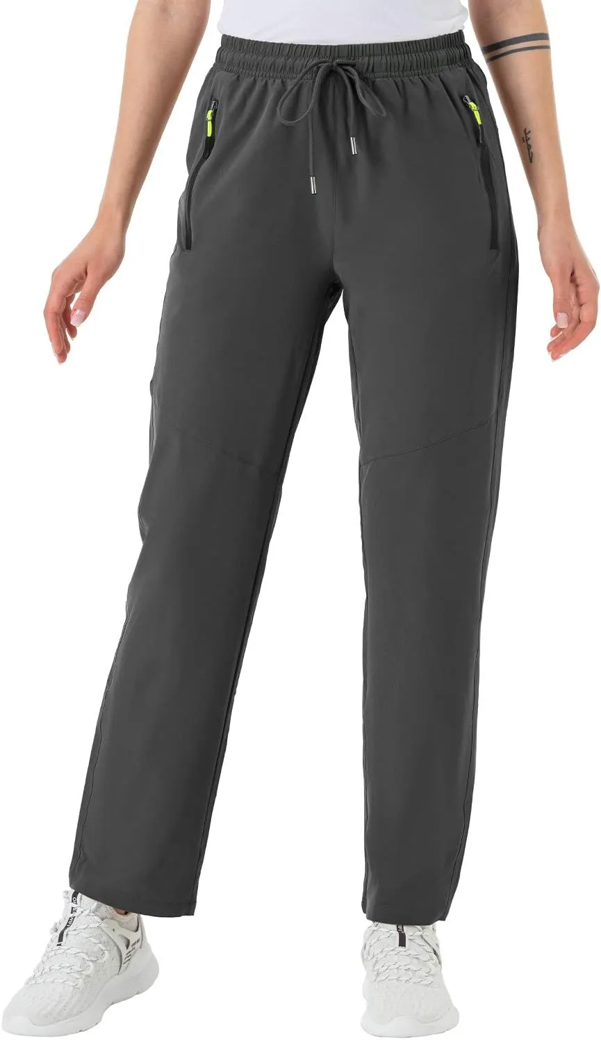 BGOWATU Women's Hiking Cargo Pants Quick Dry Lightweight Water Resistant Joggers Pants Zipper Pockets