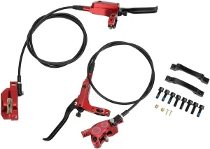 Bilateral Hydraulic Disc Brake, 4 Piston Front Rear Mountain Bike Oil Brake Set, for Climbing, Off Road, Jungle Trail, Urban Riding