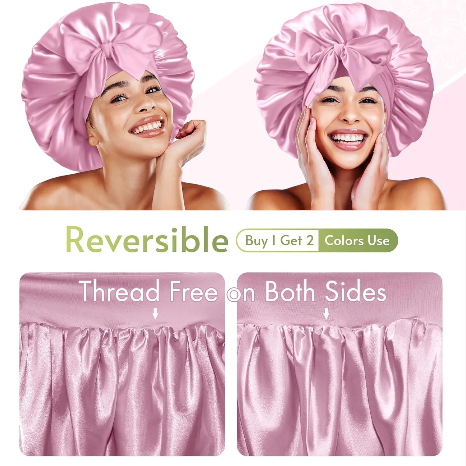 Bonnet Queen Silk Bonnet for Sleeping Satin Bonnet Hair Bonnet for Braids With Tie Band Night Satin Hair Wrap For Women Curly Hair