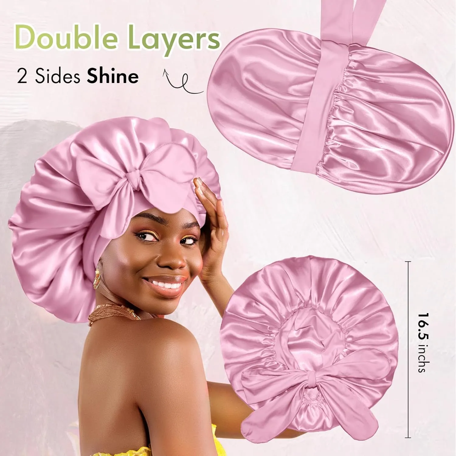 Bonnet Queen Silk Bonnet for Sleeping Satin Bonnet Hair Bonnet for Braids With Tie Band Night Satin Hair Wrap For Women Curly Hair