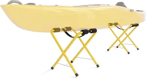 Bonnlo Portable Kayak Storage Rack, Foldable Kayak Stand, Aluminum Freestanding Storage Rack Accessories for Kayaks, Canoes & SUP Paddle Boards, 150 lbs Capacity, No Assembly