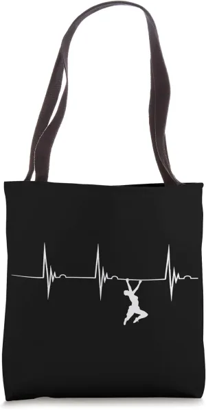 Boulder Heartbeat EKG Pulse Bouldering Rock Climber Alpinism Tote Bag