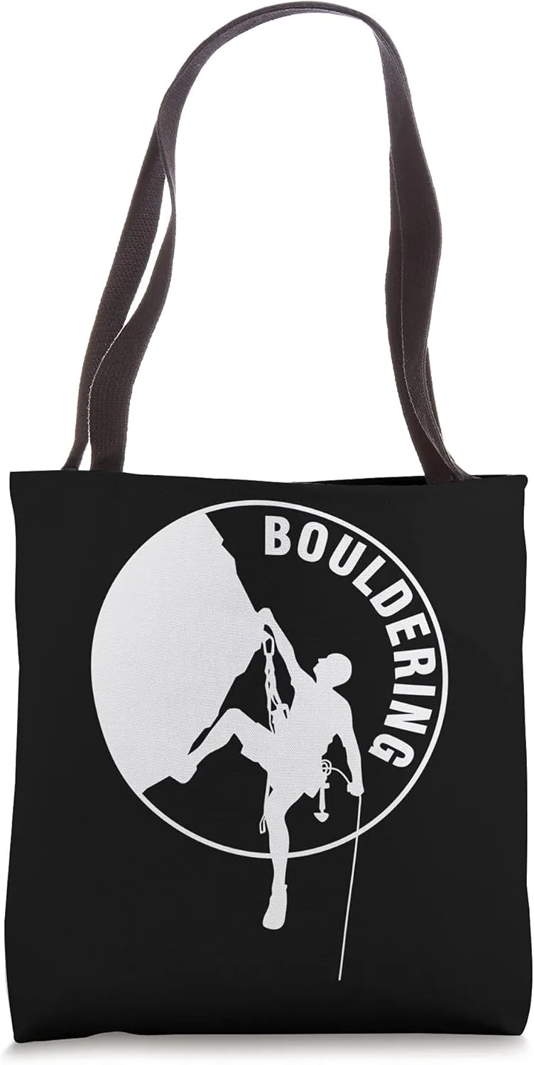 Bouldering Boulder Climbing Climber Nature Mountaineering Tote Bag