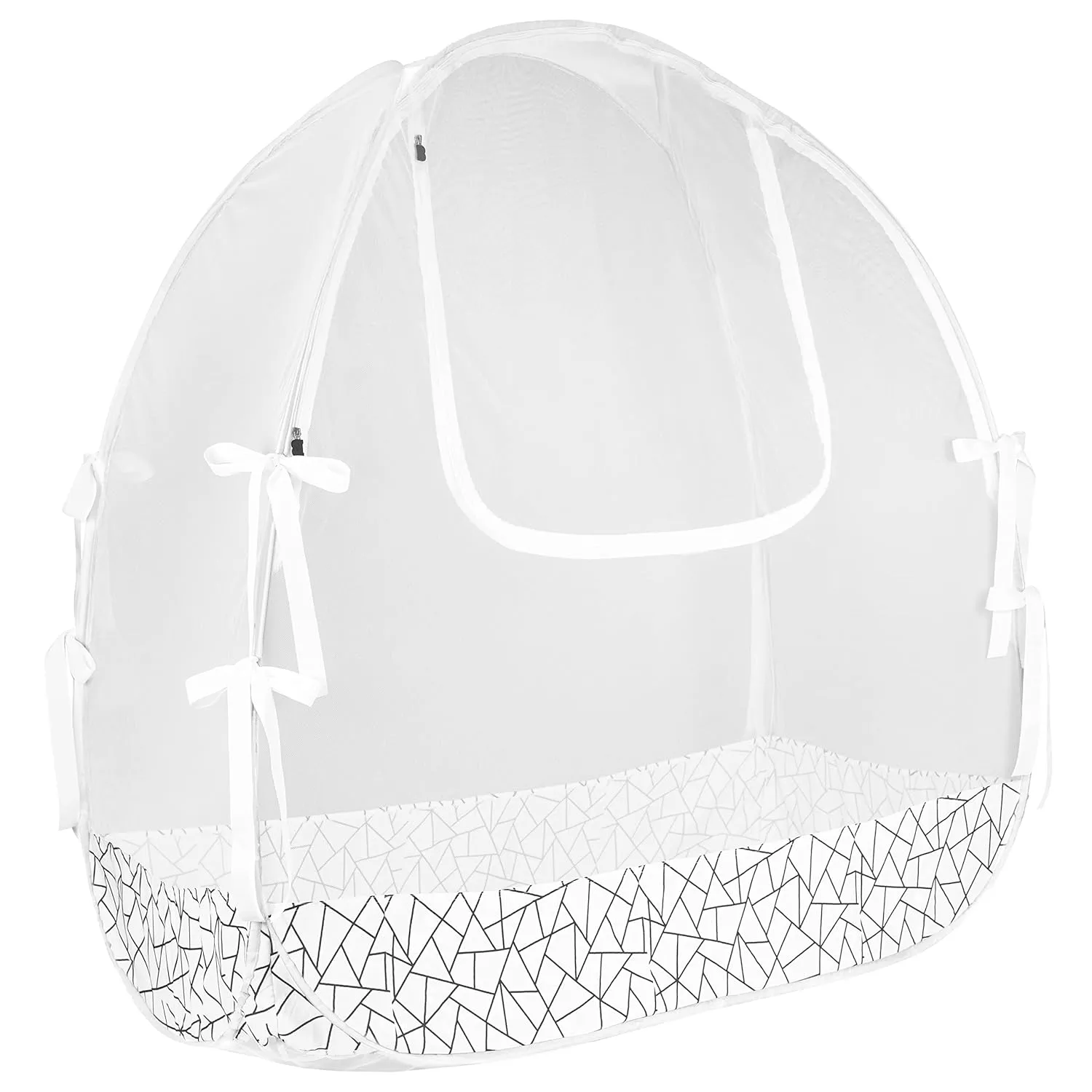 Breathable Mesh Crib Tent to Keep Baby from Climbing Out, Crib Net Canopy with Auto-Lock Zipper and Safety Latch, Crib Net to Keep Baby in, Crib Cover for Safety (Mosquiteros para Cunas de Bebes)