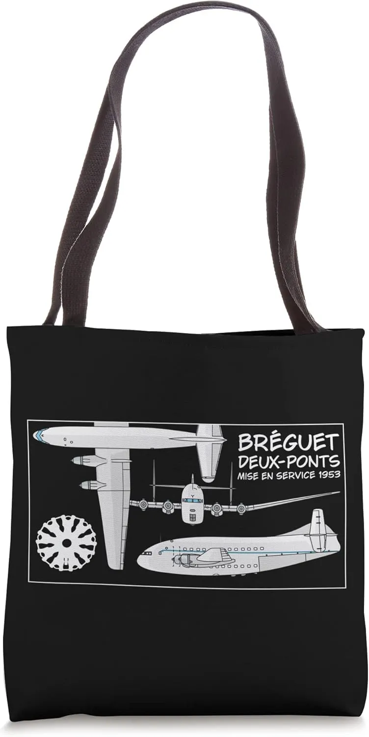 Breguet Deux-Ponts French Transport Aircraft Diagram Tote Bag