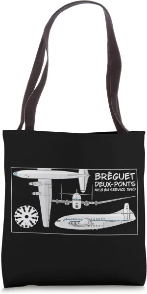Breguet Deux-Ponts French Transport Aircraft Diagram Tote Bag