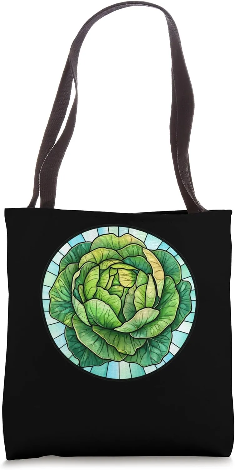 Cabbage Stained Glass Tote Bag