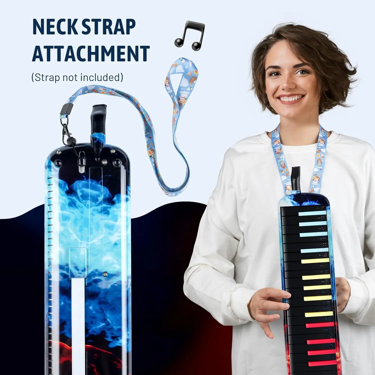 CAHAYA Melodica 32 Keys: Double Tubes Mouthpiece Air Piano Keyboard Musical Instrument Gift with Carrying Bag for Beginners, Professional Musicians