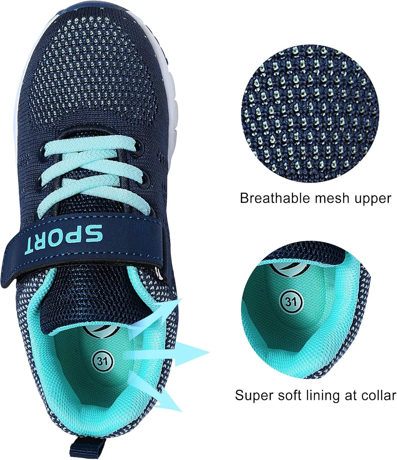 Caitin Kids Running Tennis Shoes Lightweight Casual Walking Sneakers for Toddler Little Big Boys and Girls