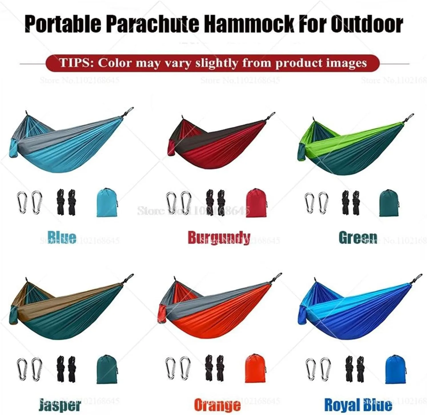 Camp Double Nylon Hammocks Camping Portable Parachute Hammock Outdoor Hiking Travel Backpacking Camping Gear Strong (Royal Blue)