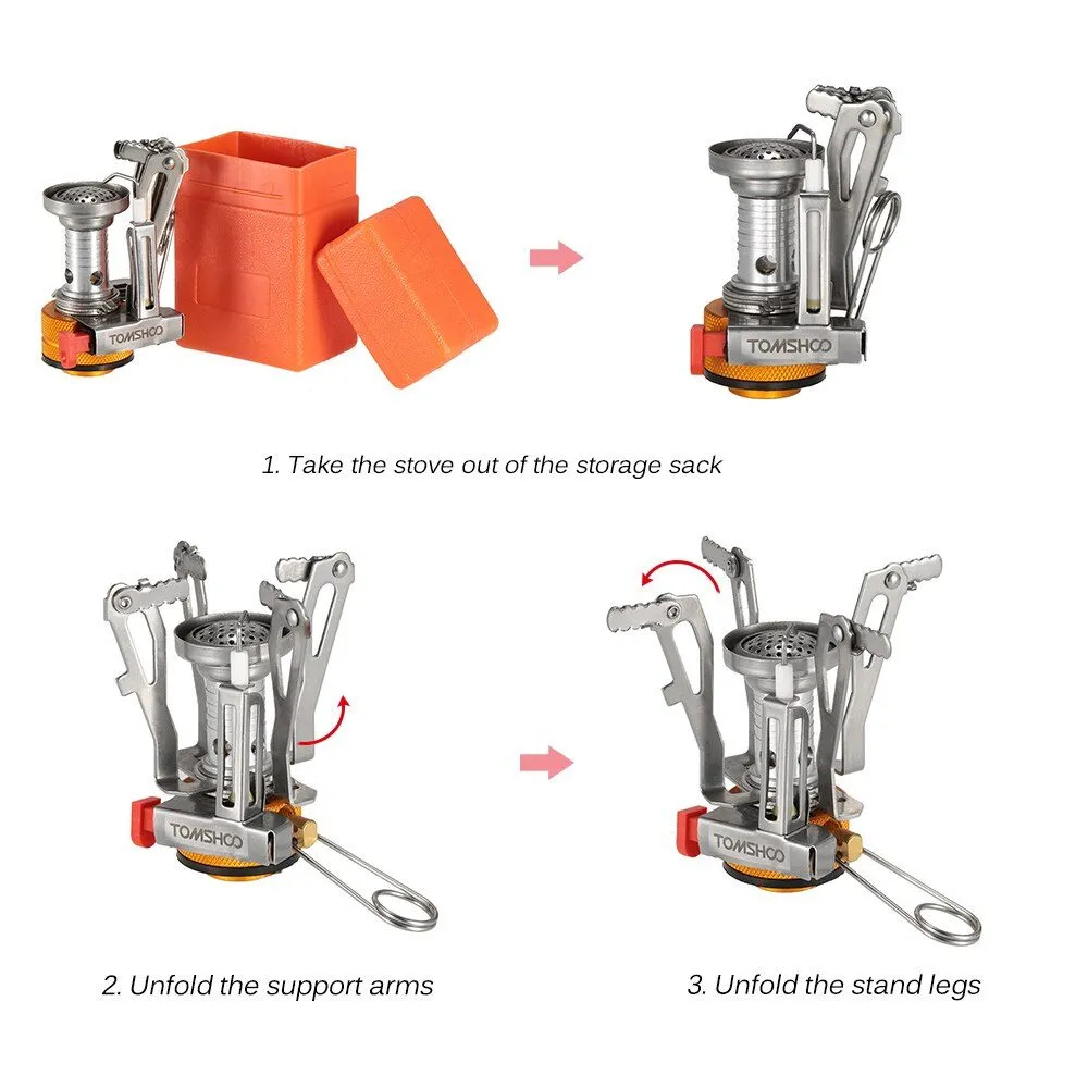 Camping Stove Folding Stove Burners with Electric-spark Ignition Button