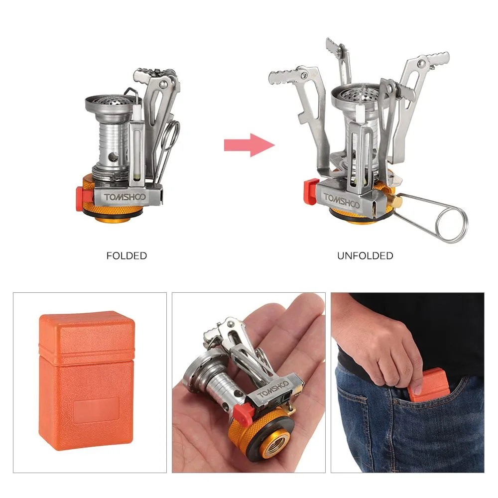 Camping Stove Folding Stove Burners with Electric-spark Ignition Button