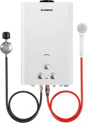 CAMPLUX Outdoor Tankless Water Heater Propane, 4.22 GPM Propane Tankless Water Heater, 16L Outdoor Water Heater for Camping, Remote Cabins, Tiny House & Mobile Home, 110,000 BTU, BW422