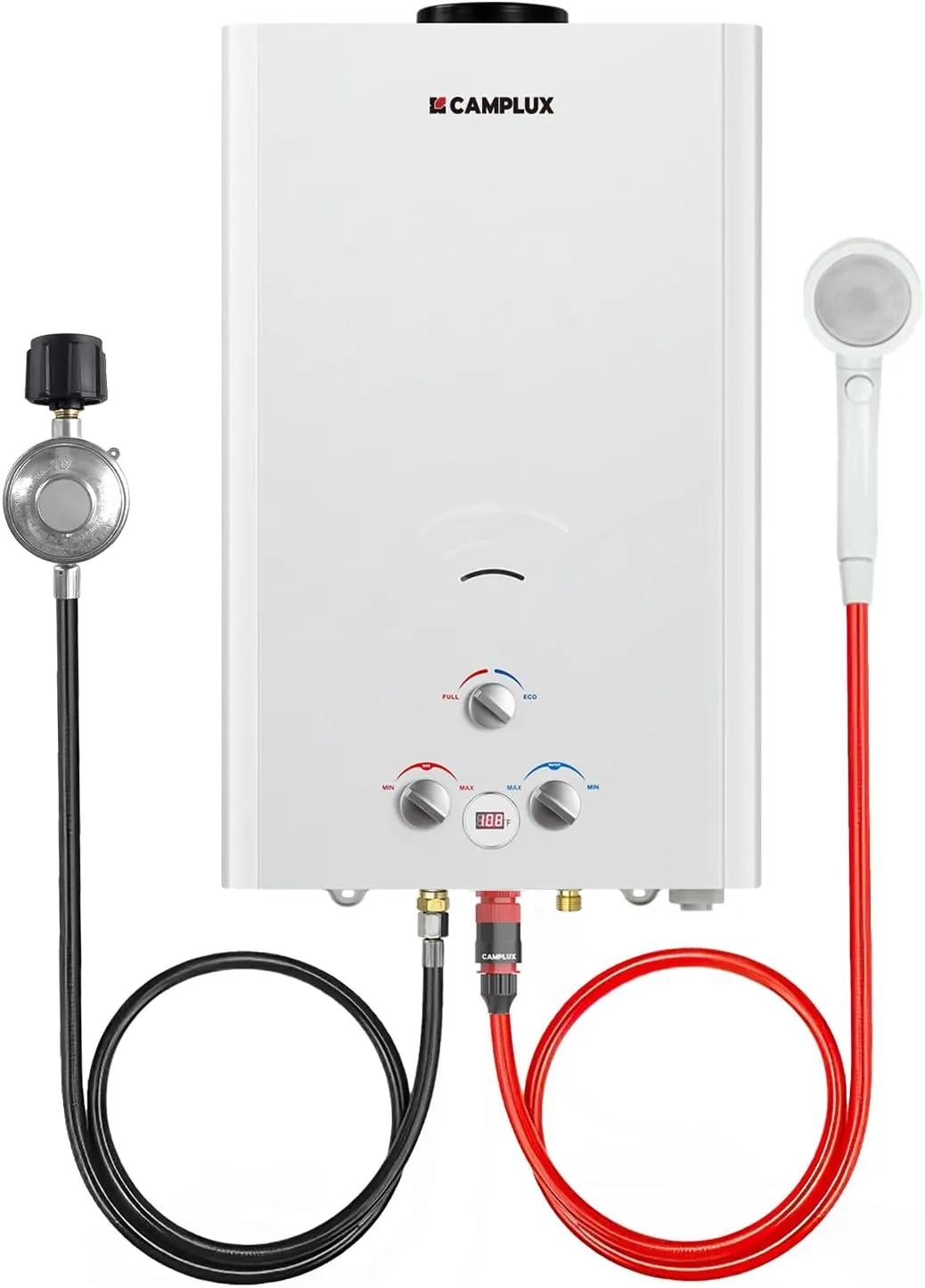 CAMPLUX Outdoor Tankless Water Heater Propane, 4.22 GPM Propane Tankless Water Heater, 16L Outdoor Water Heater for Camping, Remote Cabins, Tiny House & Mobile Home, 110,000 BTU, BW422