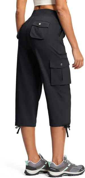 Cargo Capri Pants for Women Lightweight Quick Dry UPF 50  Summer Capris with 8 Pockets for Hiking Travel Casual