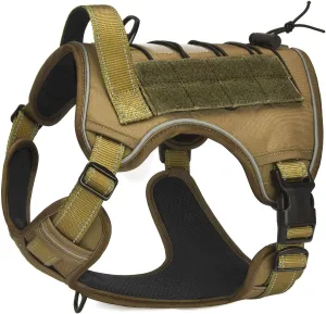CBBPET Tactical Dog Harness for Small Medium Large Dogs No Pull Adjustable Harness Training Easy Control Pet Vest,Reflective Working Training (M(Neck:17-26,Chest:24-36))