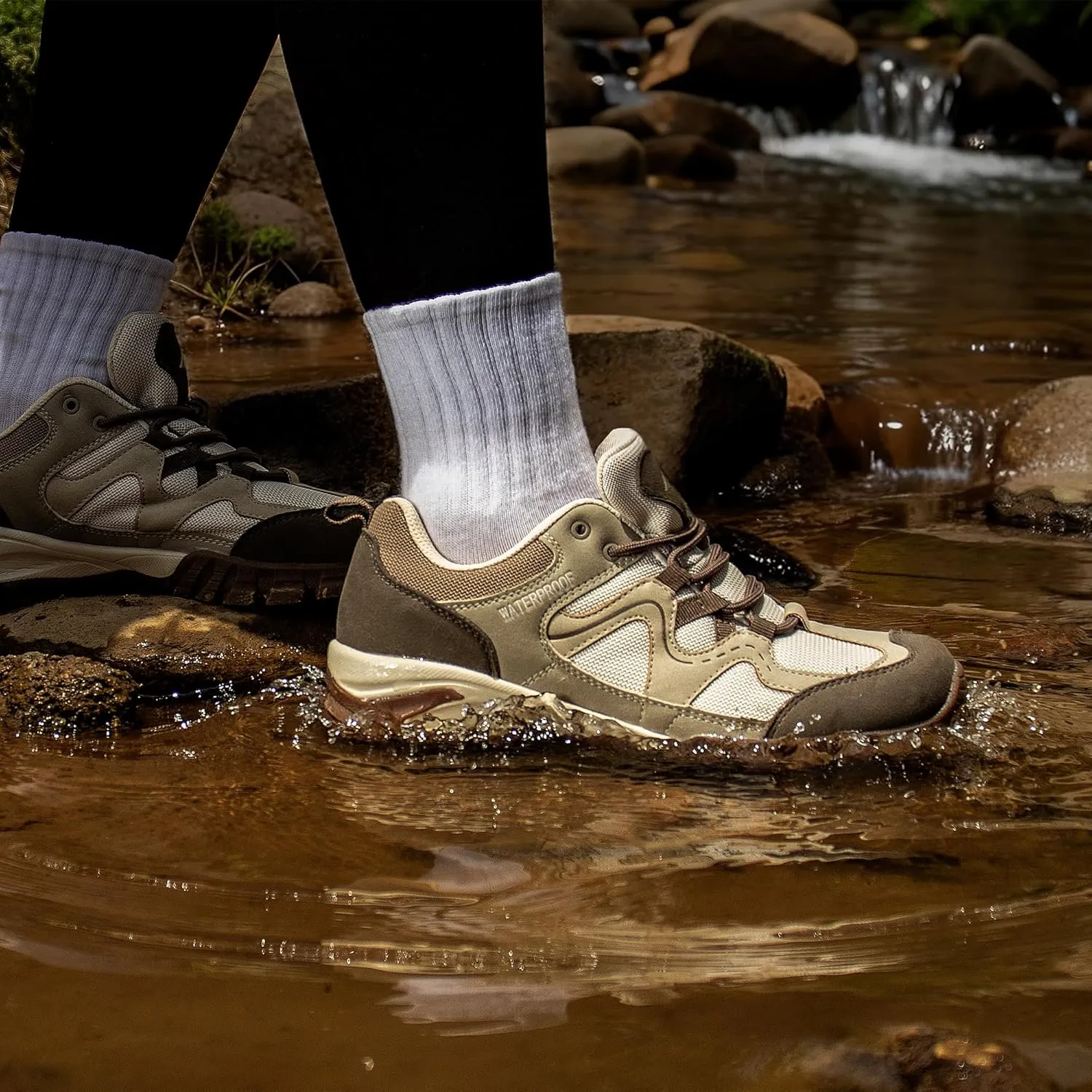 CC-Los Women's Waterproof Hiking Shoes Lightweight Breathable Walking Shoes for Outdoor Climbing Size 5.5-10.5