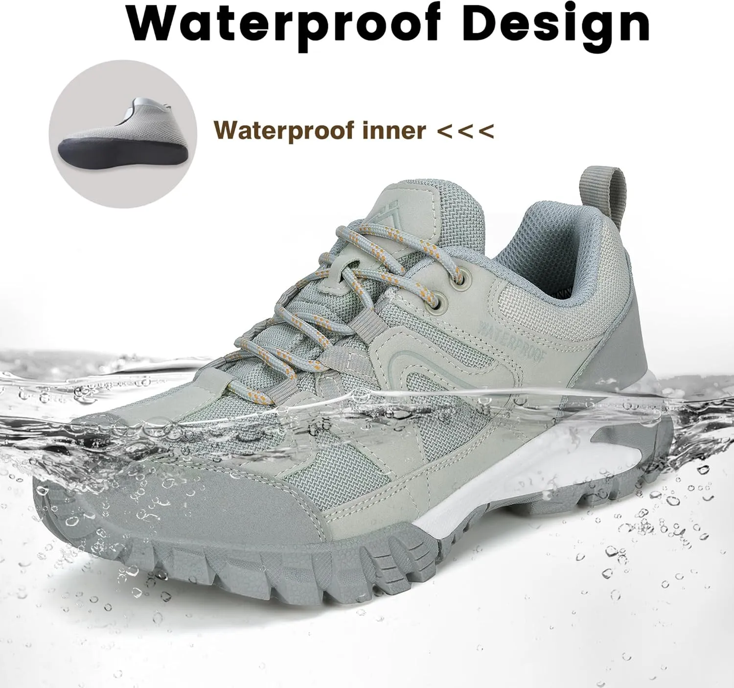 CC-Los Women's Waterproof Hiking Shoes Lightweight Breathable Walking Shoes for Outdoor Climbing Size 5.5-10.5