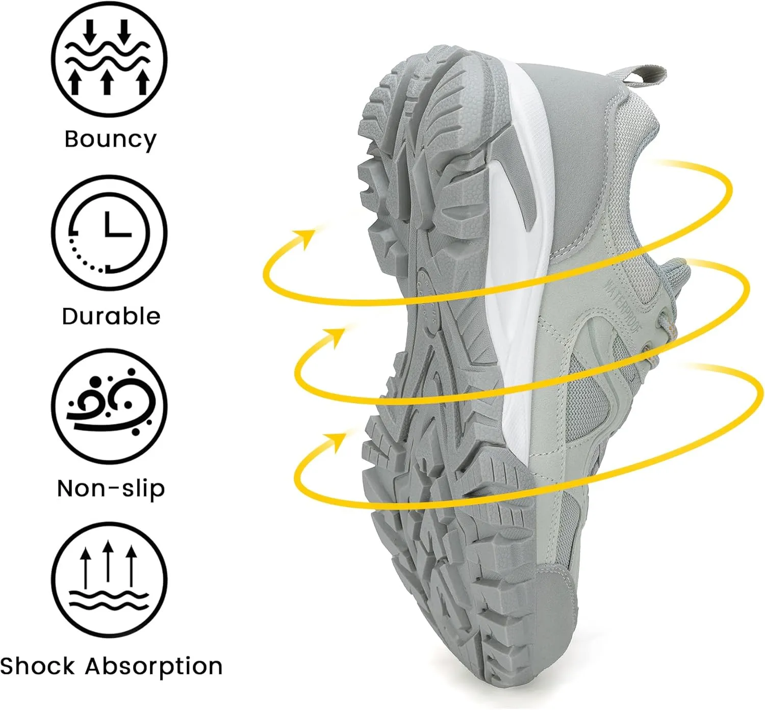 CC-Los Women's Waterproof Hiking Shoes Lightweight Breathable Walking Shoes for Outdoor Climbing Size 5.5-10.5