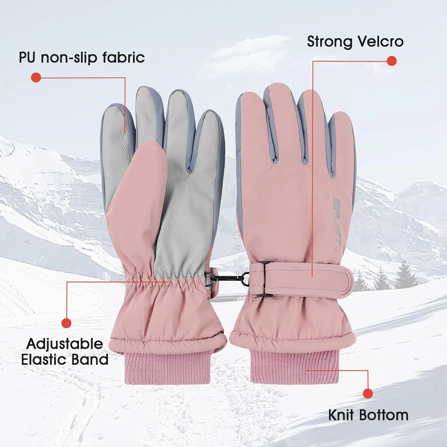 Century Star Winter Ski Gloves Women Touchscreen Waterproof Snow Gloves for Women Warm Snowboard Gloves for Snowmobile/Hiking Outerdoor