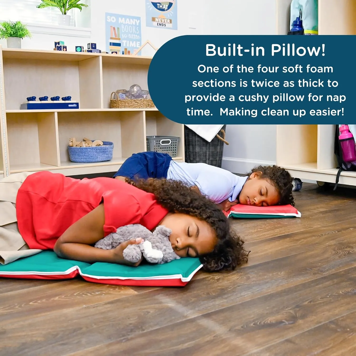 Children's Factory Double Bound Edges Folding Nap Mat for Daycare or Preschool