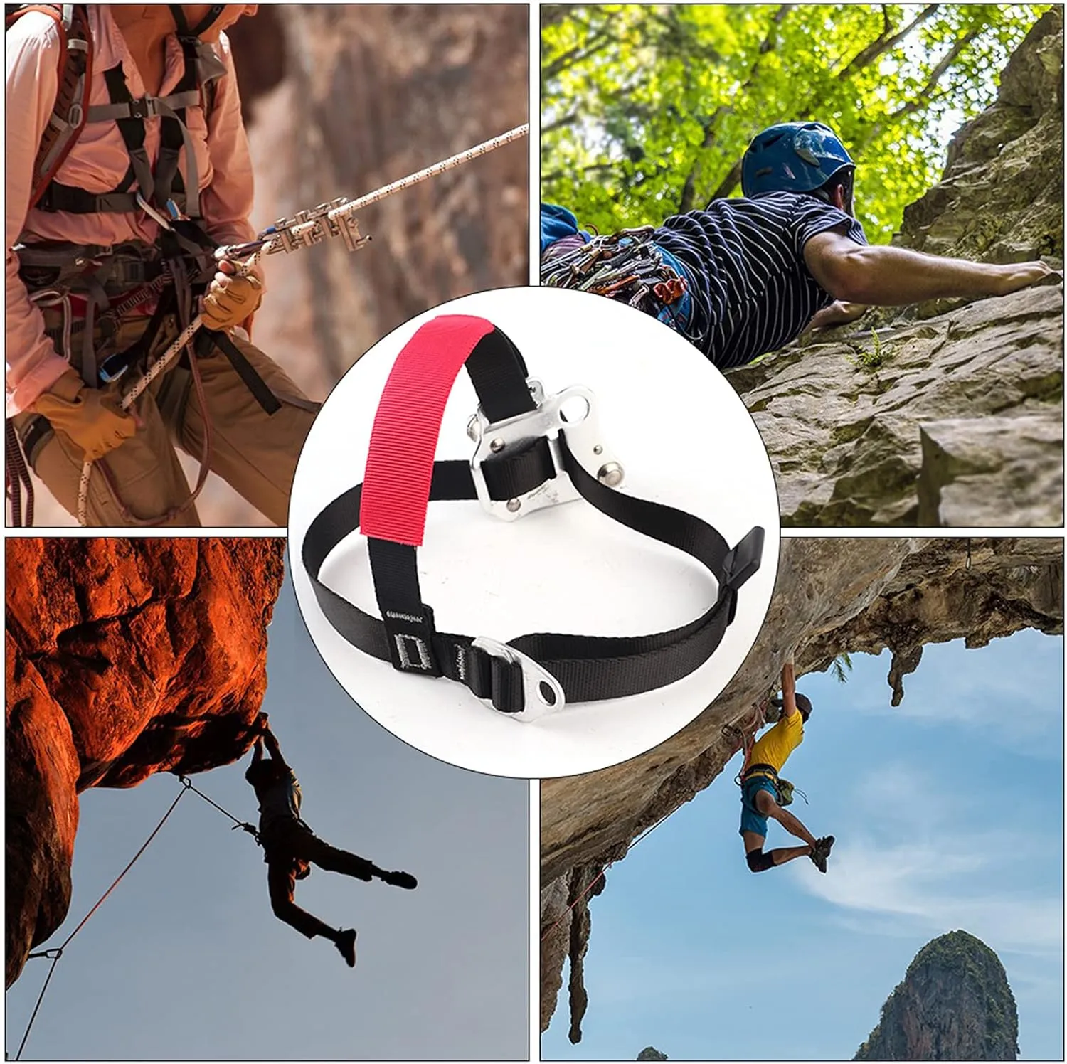 Climbing Foot Ascender, Aviation Aluminum Left Right Foot, Outdoor Rock Climbing Mountaineering Foot, Ascender Riser Anti Drop Guardor Equipment Accessory