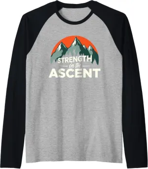 Climbing Mountain Peak Rock Climbing Summit Goals Raglan Baseball Tee