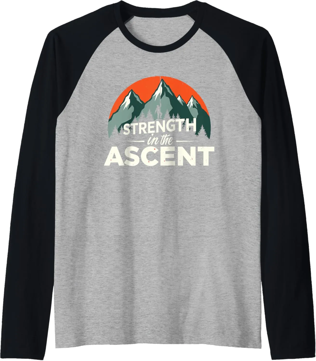 Climbing Mountain Peak Rock Climbing Summit Goals Raglan Baseball Tee