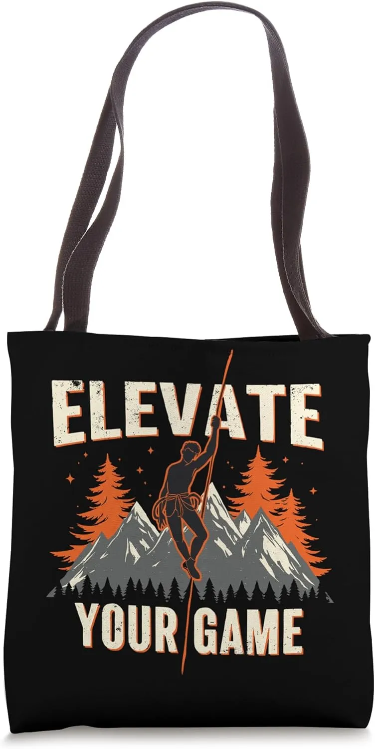Climbing Mountain Peak Rock Climbing Summit Goals Tote Bag
