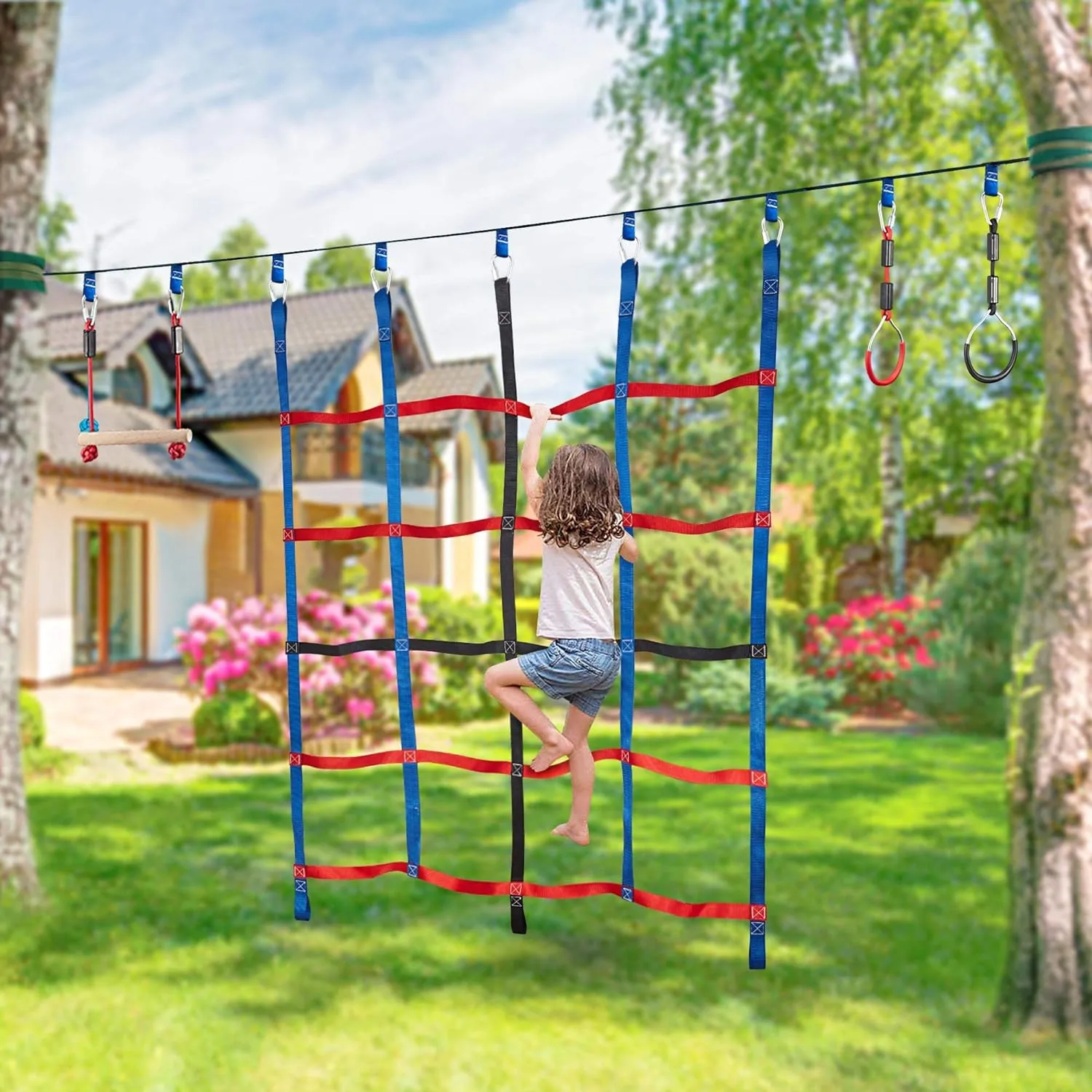 Climbing Net for Kids Outdoor, Climbing Cargo Net, Playground Accessories, Kids Climbing Net Swingset Accessories for Jungle Gyms Playground Obstacle Course Training for Outdoor