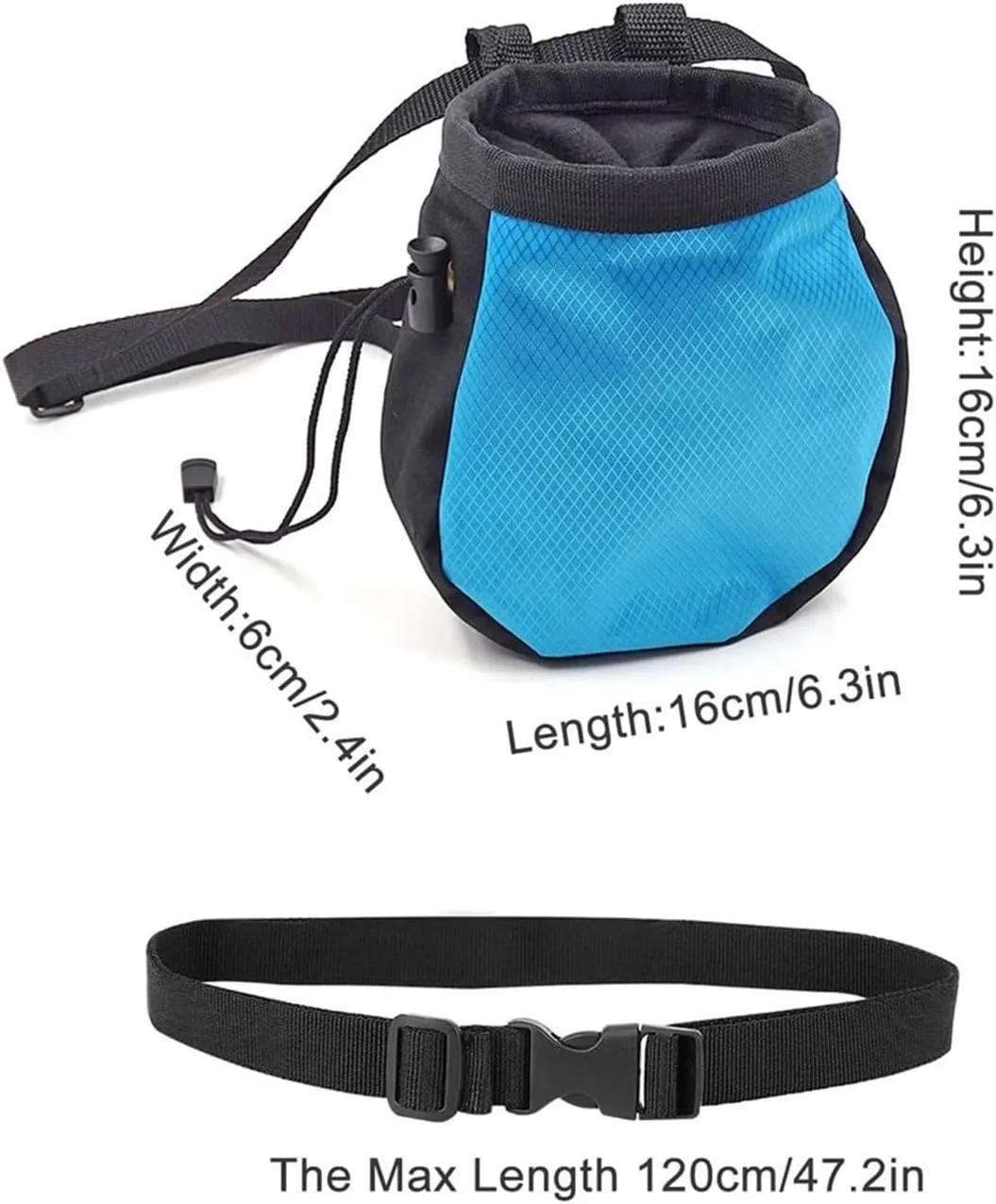 Climbing Powder Bag Rock Climbing Chalk Bag with Belt and Zipper Pocket for Fitness Weight Lifting Bouldering