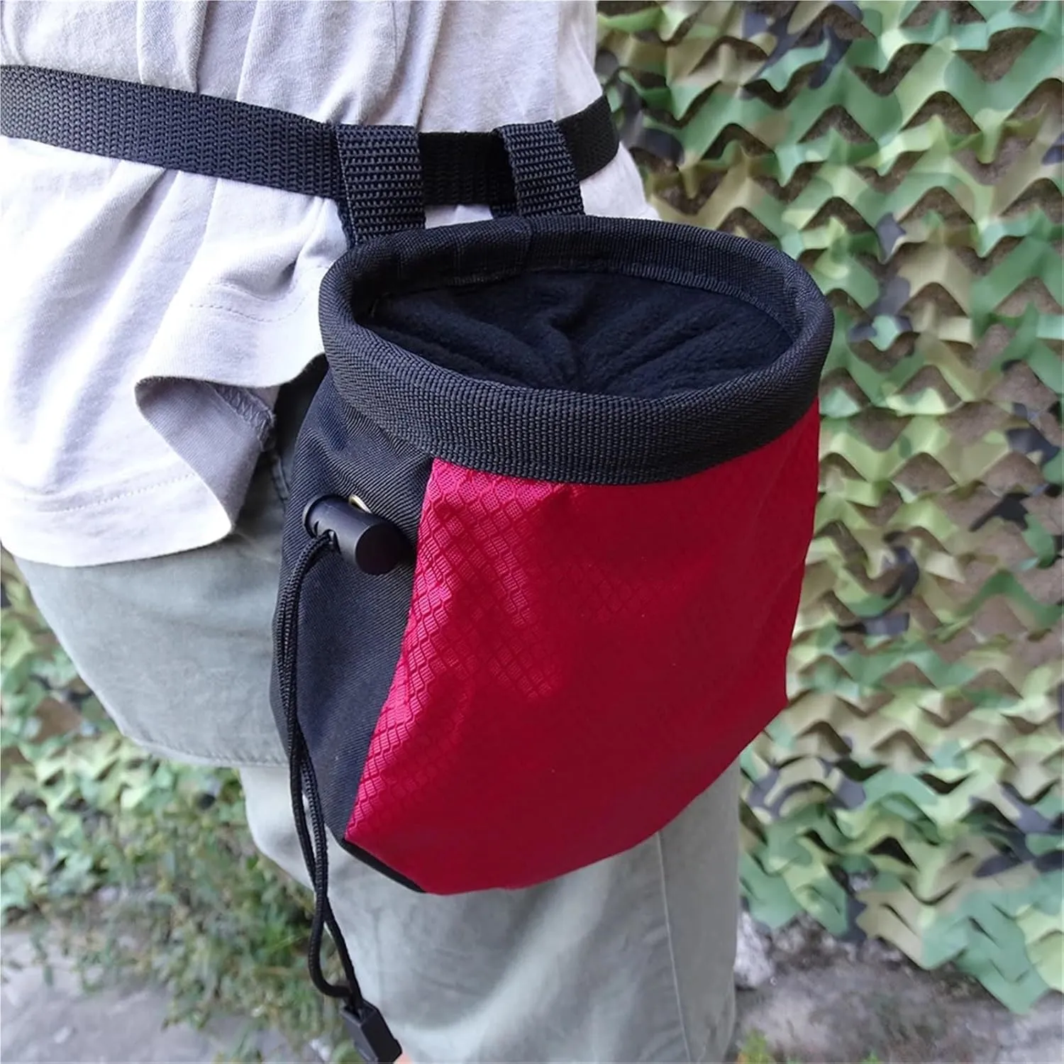 Climbing Powder Bag Rock Climbing Chalk Bag with Belt and Zipper Pocket for Fitness Weight Lifting Bouldering