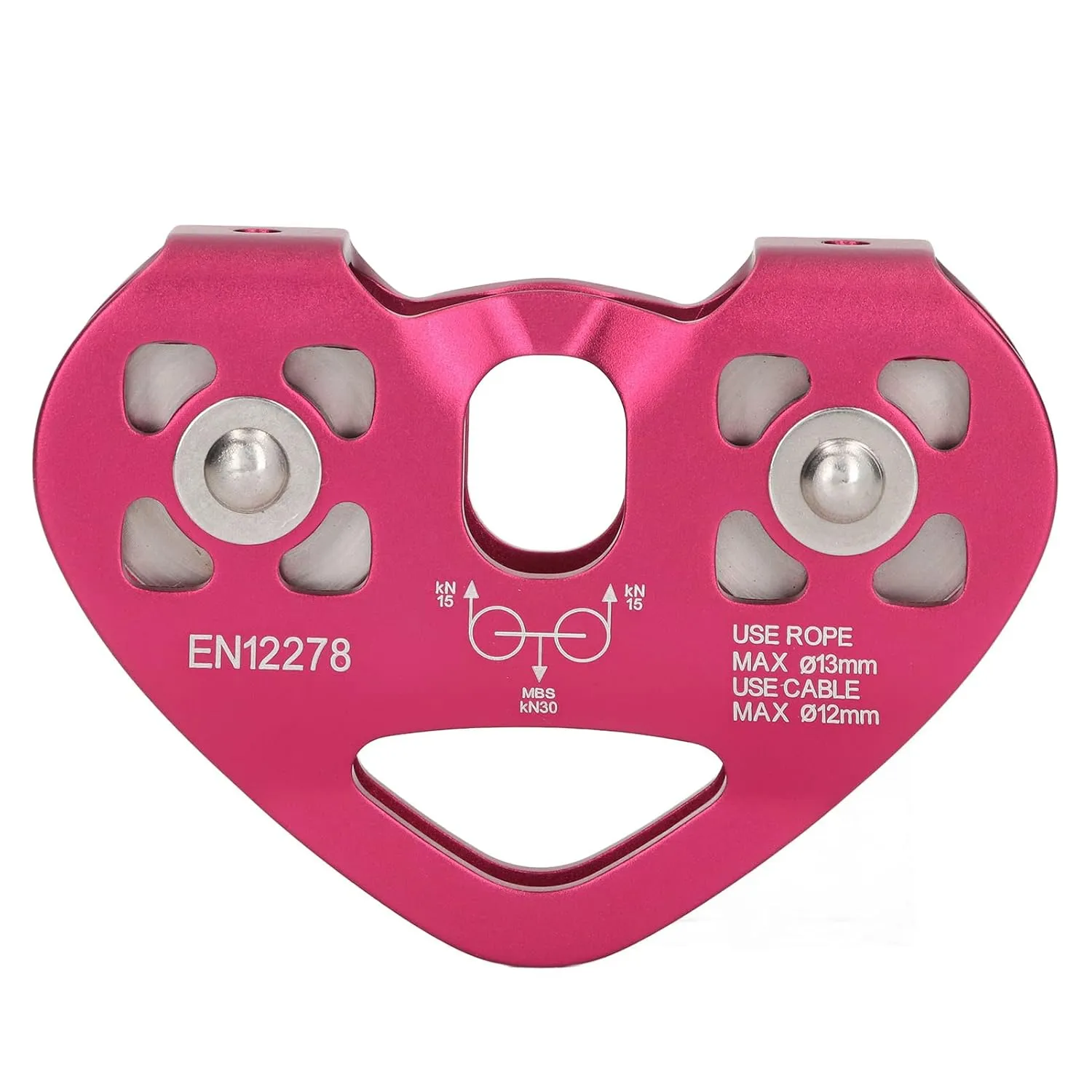 Climbing Pulley Aviation Aluminum Double Shaft Climbing Sheave Pulley Rock Climbing Accessory Outdoor Climbing Pulley Block Wine Red for Mountaineering (2)