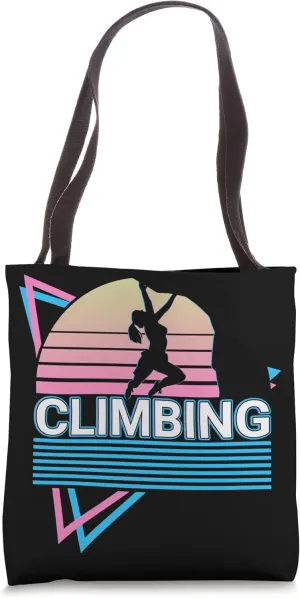 Climbing Retro Climber Rock Climber Boulder Tote Bag