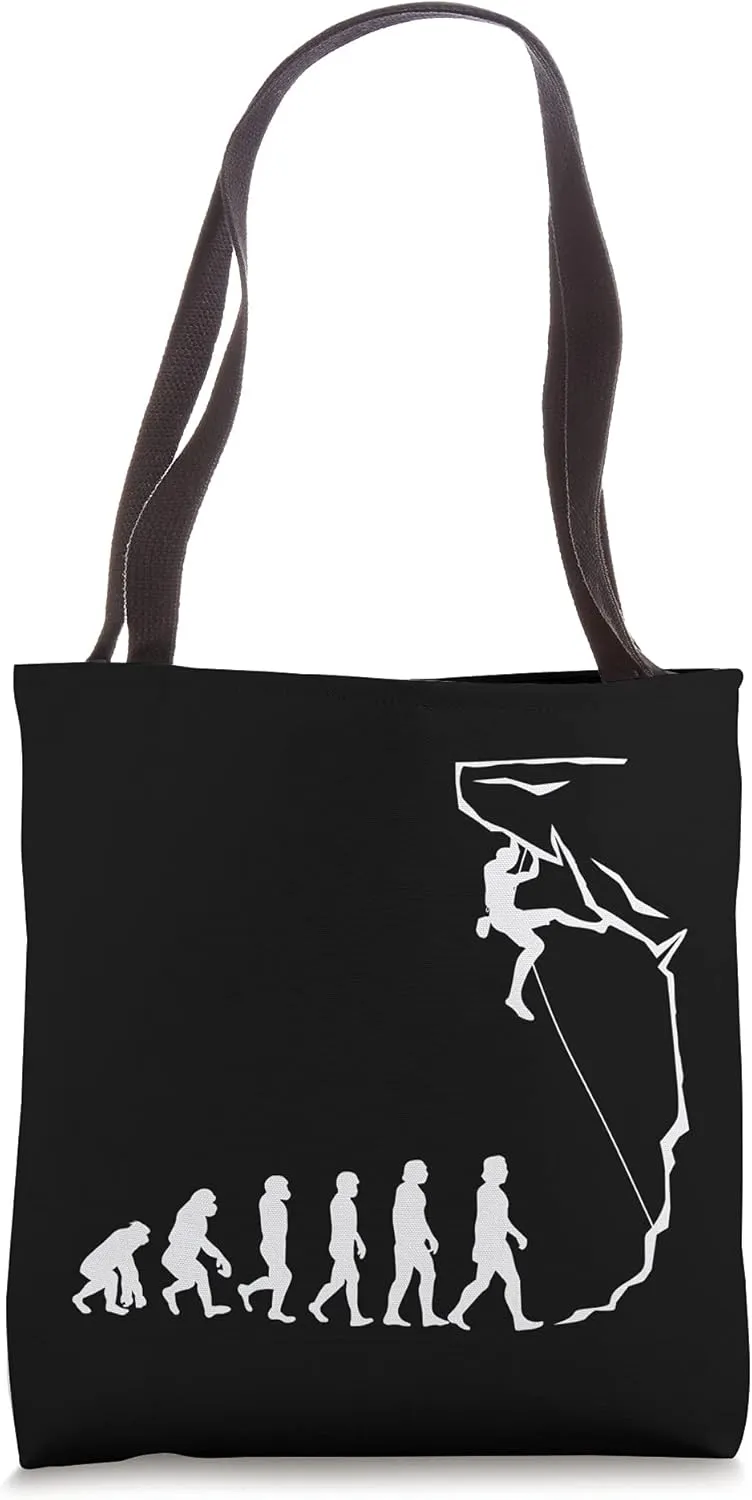 Climbing Shirt, Evolution of Climbing, Bouldering Tote Bag